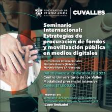 cartel Seminario Estrategias de procuración de fondos y movilización pública en medios digitales